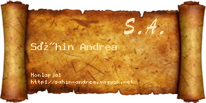 Sáhin Andrea névjegykártya